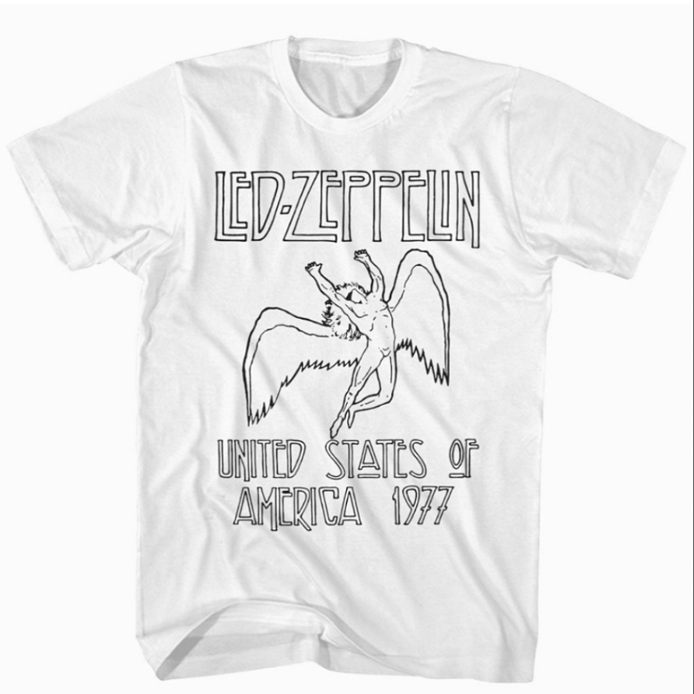 Led Zeppelin USA 1977 Swan Song White Shirt